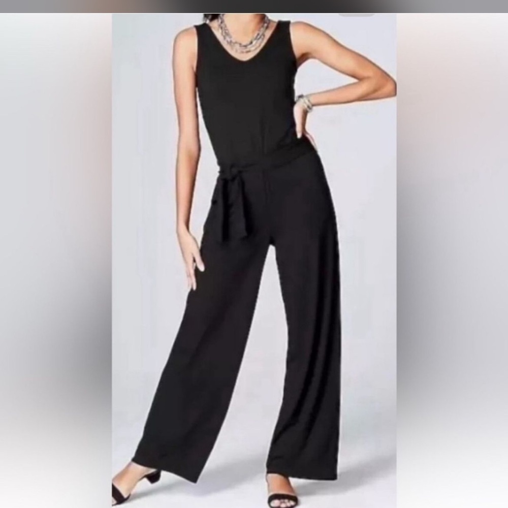 J. Jill Wearever Collection Black Sleeveless Jumpsuit Size 2X